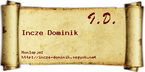 Incze Dominik névjegykártya